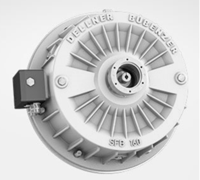 Close-up of the SFB160 brake system, designed for industrial applications with high-performance braking capabilities.